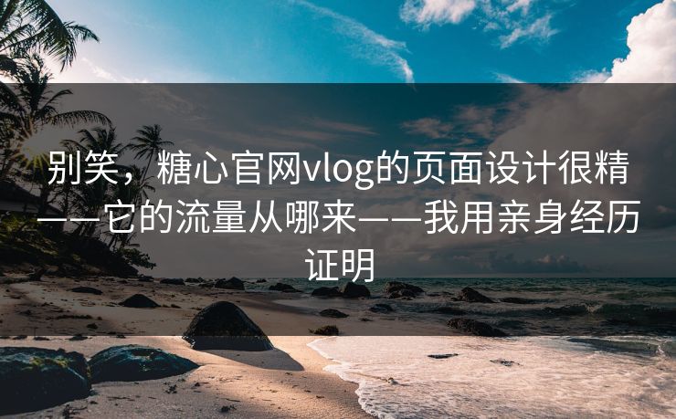 别笑，糖心官网vlog的页面设计很精——它的流量从哪来——我用亲身经历证明