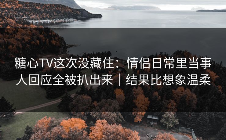 糖心TV这次没藏住：情侣日常里当事人回应全被扒出来｜结果比想象温柔